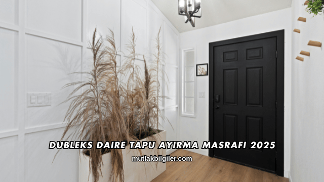 Dubleks Daire Tapu Ayırma Masrafı 2025